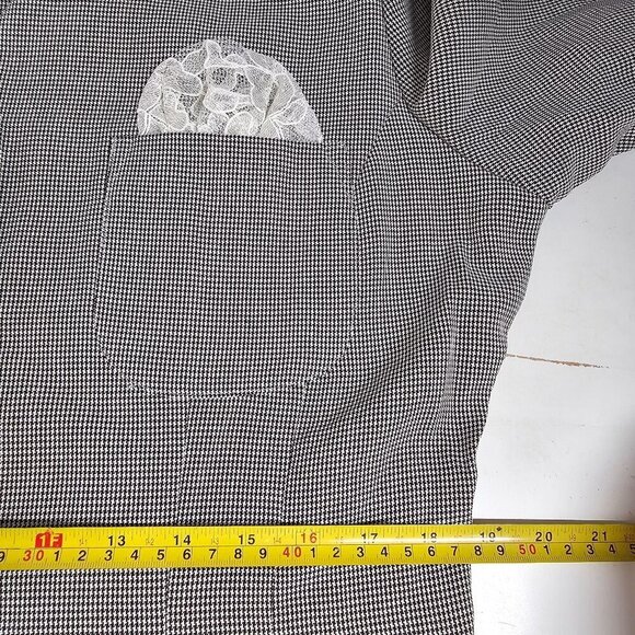 Vintage 90s Dress Danny & Nicole NY Women's Houndstooth Button-Front Blazer 16 - Picture 12 of 16